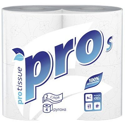 Туалетная бумага 1/4 белая 2-х слойная 18м PROtissue 1/4/24