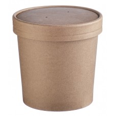 Контейнер 760мл. д/супа "DoEco" d-90мм, h-110мм, ECO SOUP 26C, КРАФТ с картон. крыш 1/25/250