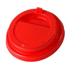 Крышка для стаканов d-90мм, красная с клапаном 1/100(МС)