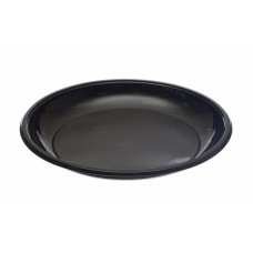 Тарелка d-220мм.черная пластик ИНТ 1/50/750