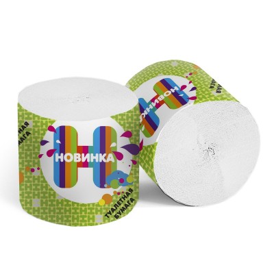 Туалетная бумага НОВИНКА ЗЕЛЕНАЯ рулон без втулки 53м±5%, диаметр рулона 92мм±5% 1/48шт