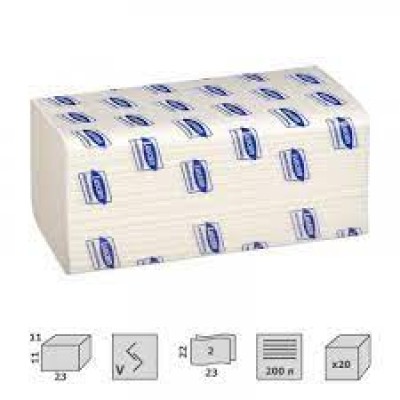 Полотенце бумажные д/диспенсера Luscan Professional Z-сложение, 2-х слойн.,190л. цел.1/20