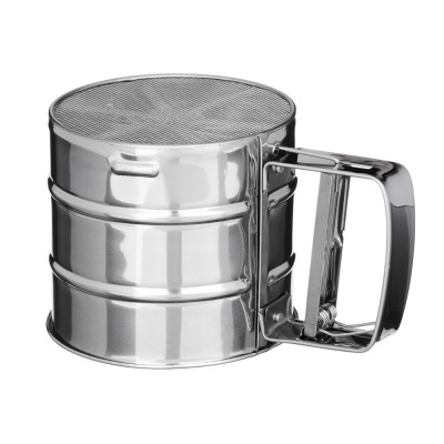 Кружка с ручным механизмом, мет. с мелкой сеткой д/посыпки сахарной пудры, муки