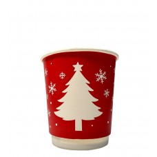 Стакан 250мл. бумажный одноразовый двухслойный ЗИМНИЕ РАДОСТИ SaaMi 1/25/600