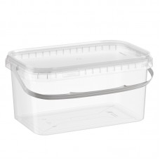 Ведро прямоугольное с крышкой 3,3л  250х158 мм., h=128, прозр., ПП