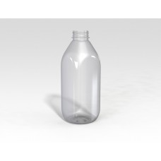 Бутылка 1000мл прозрачная с крышкой 38мм. КВАДРАТ П/Э 1/100шт (ВП)