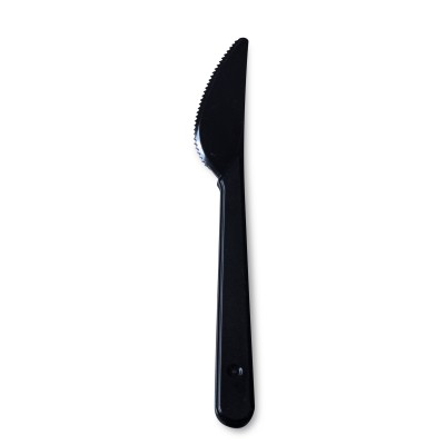 Нож столовый пластиковый PS 17см. черный 1/50/1300