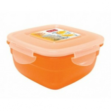 Контейнер для продуктов квадр. 0,6 л 13*13*7см п/п оранжевый Рс /30/