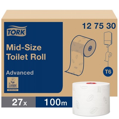 Tork туалетная бумага Mid-size в миди-рулонах ТОРК