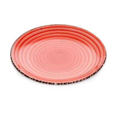 Тарелка круглая d=17 см., плоская, фарфор, цвет красный, .