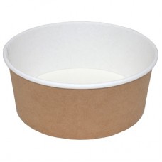 Контейнер салатник 1300мл.картон КРАФТ Round Bowl flat d-185мм, h-70мм 1/210