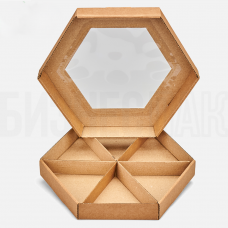 Менажница бумажная с крышкой 6 секций Менажница бумажная с крышкой 6 секций