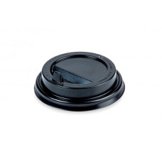 Крышка для стаканов d-90мм, черная с клапаном PS1/100шт/уп.