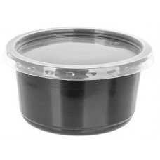 Контейнер 500мл. с крышкой "ПЛОШКА" черный  ПП ПР-МС-500 1/15шт/уп.