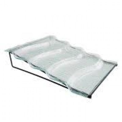 Блюдо для выкладки стеклянное с металлическим основанием 34*15*6.5 см P.L.