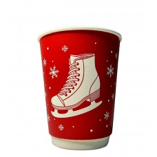 Стакан 300мл. бумажный одноразовый двухслойный ЗИМНИЕ РАДОСТИ SaaMi 1/20/400