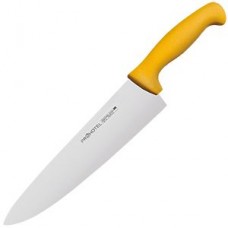 Нож поварской «Проотель» сталь нерж.,пластик ,L=435/285,B=65мм желт.,металлич.
