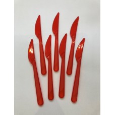 Нож пластиковый18 см прозрачный красный ПРЕМИУМ Complement 50шт/упак
