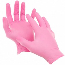 Перчатки нитриловые М розовые, 50пар