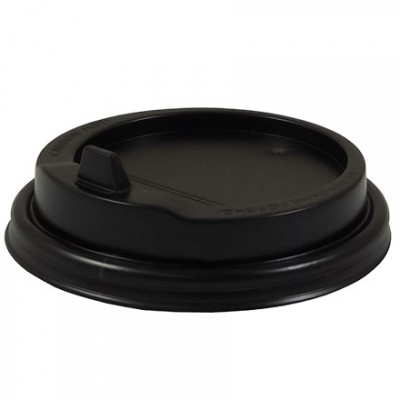 Крышка для стаканов d-90мм, черная с клапаном 1/100 для стакана двухсл. крафт арт.Ст-350-Kрафт /