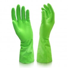 Перчатки хозяйственные винил зеленые L