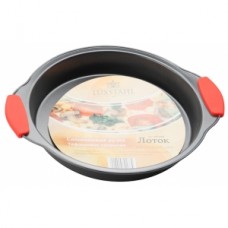 Лоток 282*245*45 круглый,тефлон,силиконовые ручыки Лоток 282*245*45 круглый,тефлон,силиконовые ручыки